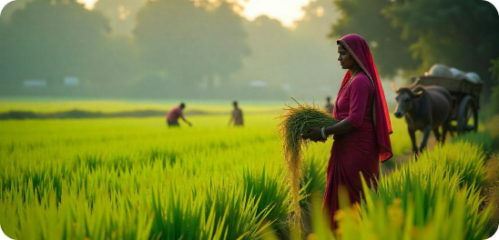 Woman working in farm at Konaseema needing Best health membership program in East Godavari